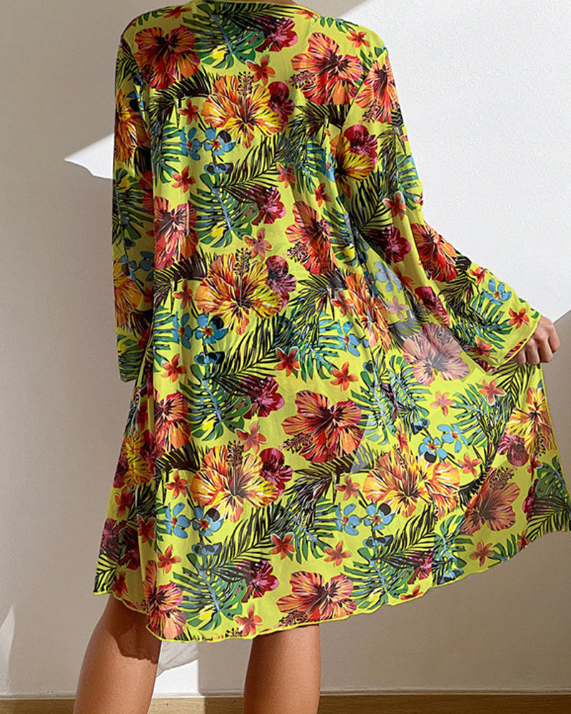 Glenda - Bikini med blomstret overdel