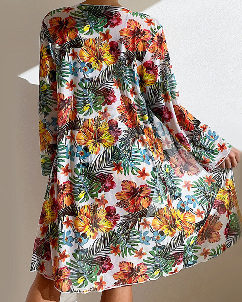 Glenda - Bikini med blomstret overdel