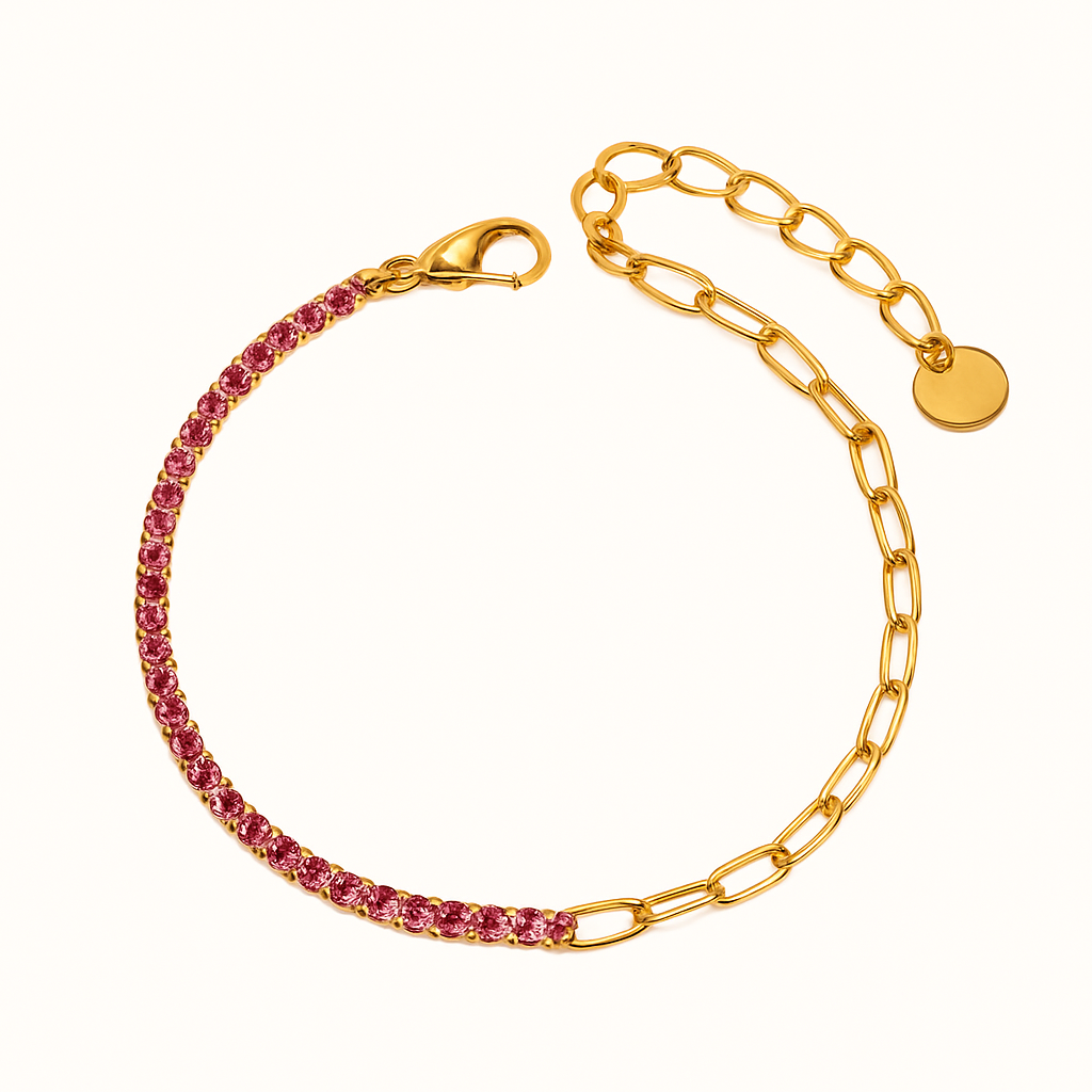 "FAE Sæt med Lås og Tennisarmbånd" kan omskrives til "FAE Sæt med Lås og Tennis-inspireret Armbånd".
