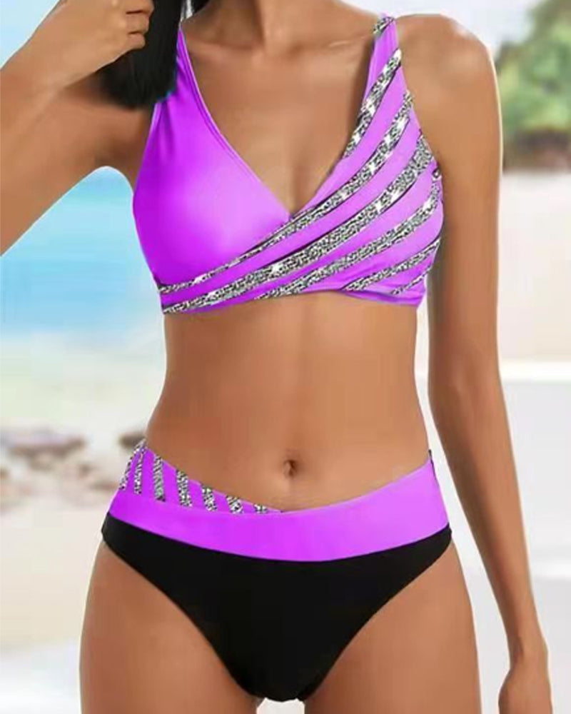 Mona - Trykt bikini i varme toner