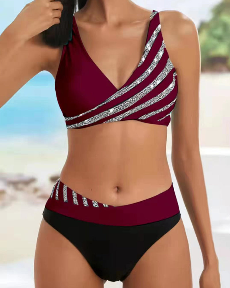 Mona - Trykt bikini i varme toner
