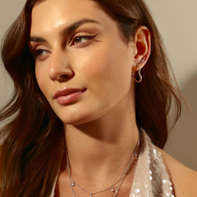 Heart-Shaped Silver Earrings