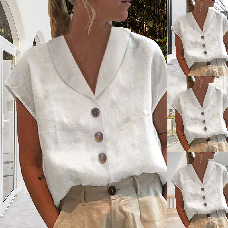 Gelsinja™ | Elegant Bluse med Krage & Knapper