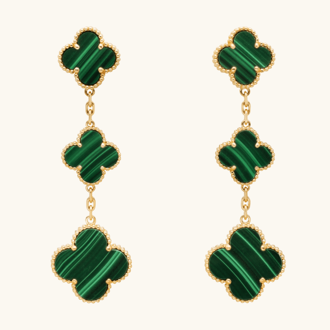 Coki Triple Green Earrings