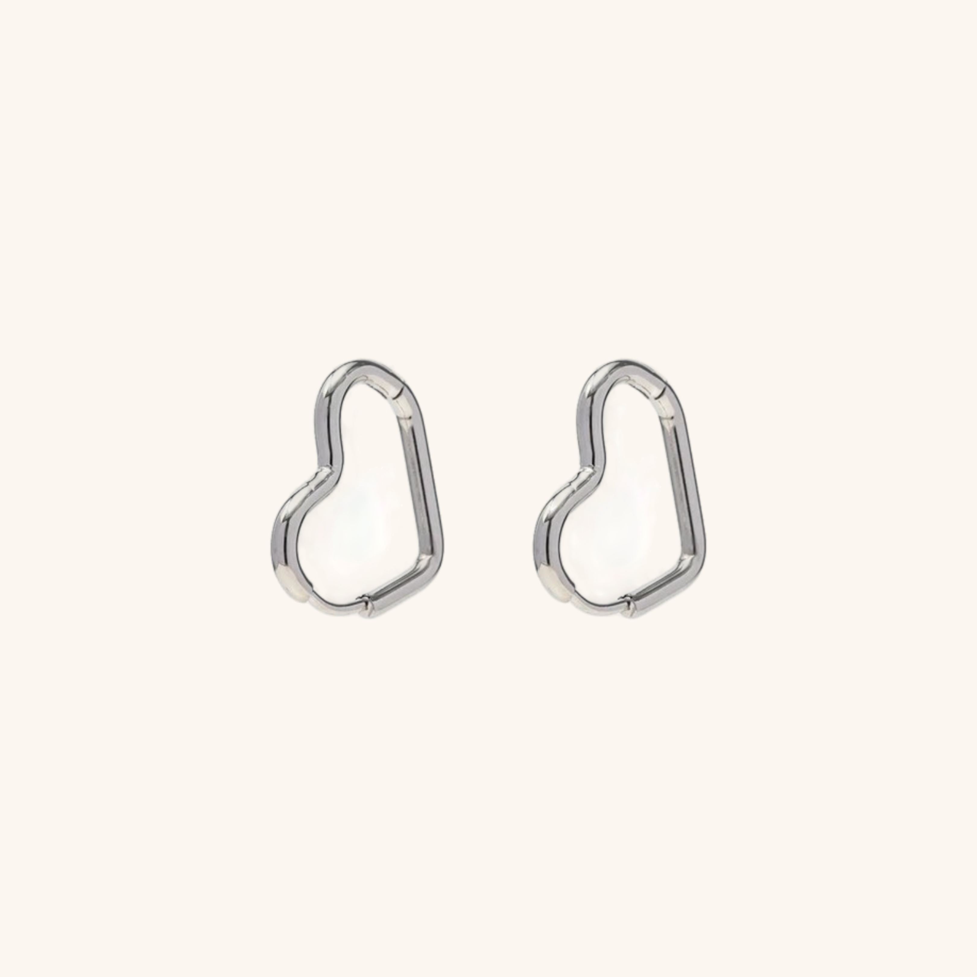 Heart-Shaped Silver Earrings