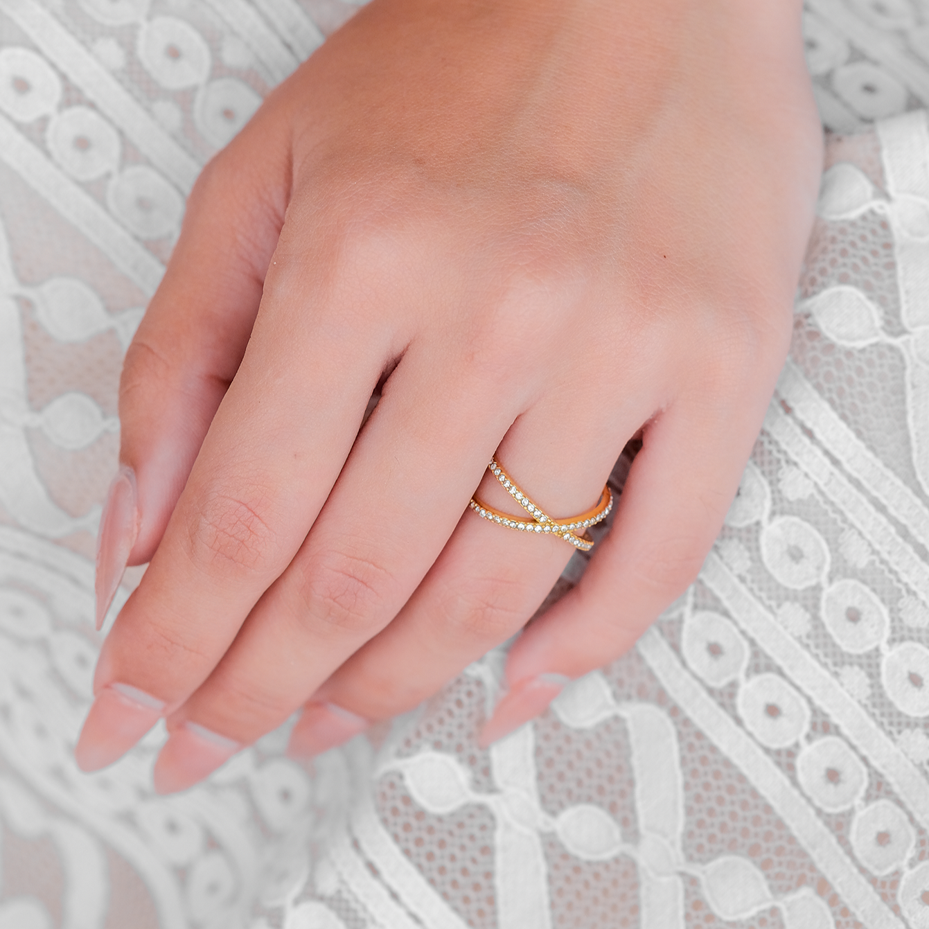 Diamantbesatt Guldring Nia