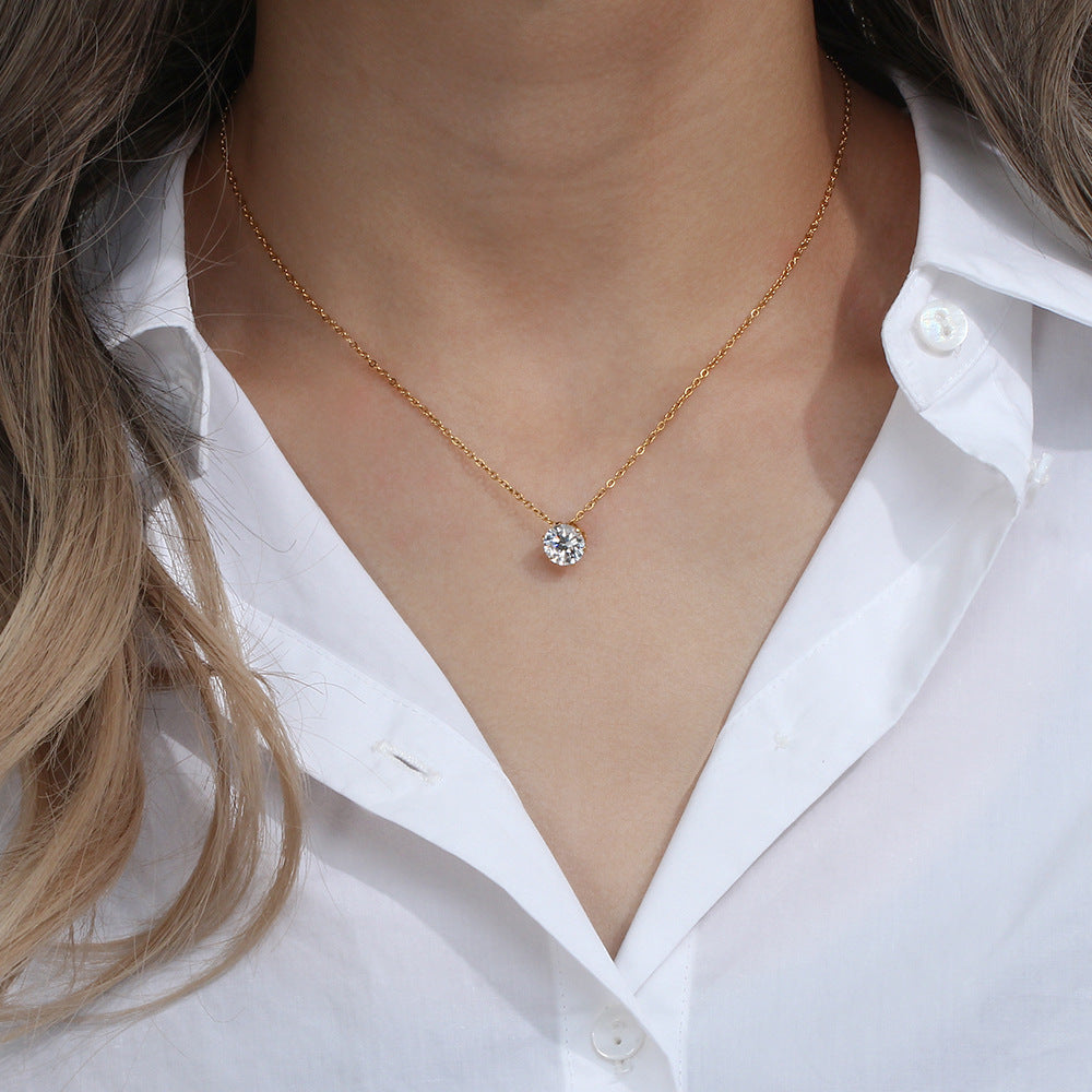 Kyla Necklace with Solitaire Pendant