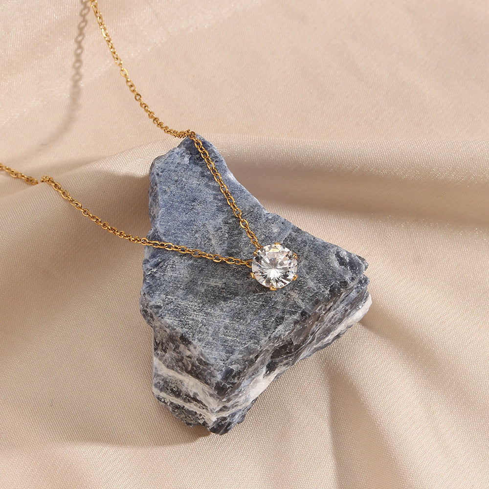 Kyla Necklace with Solitaire Pendant