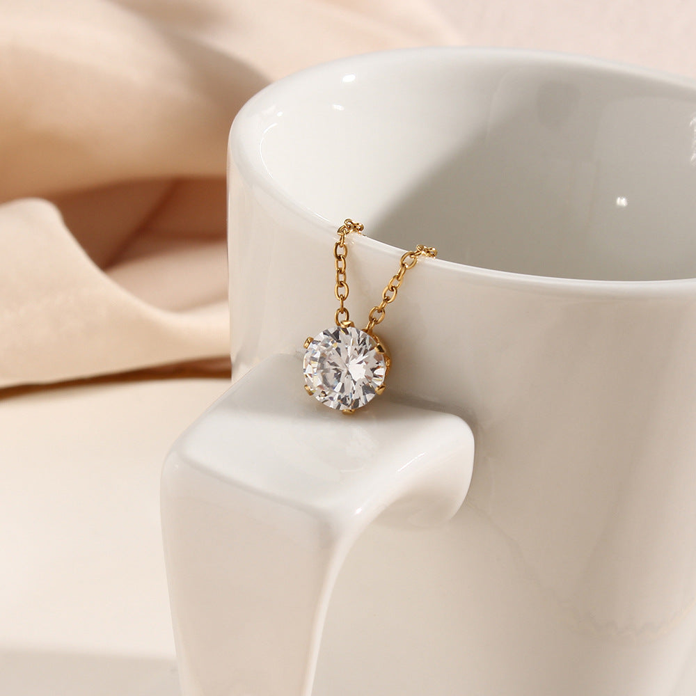 Kyla Necklace with Solitaire Pendant