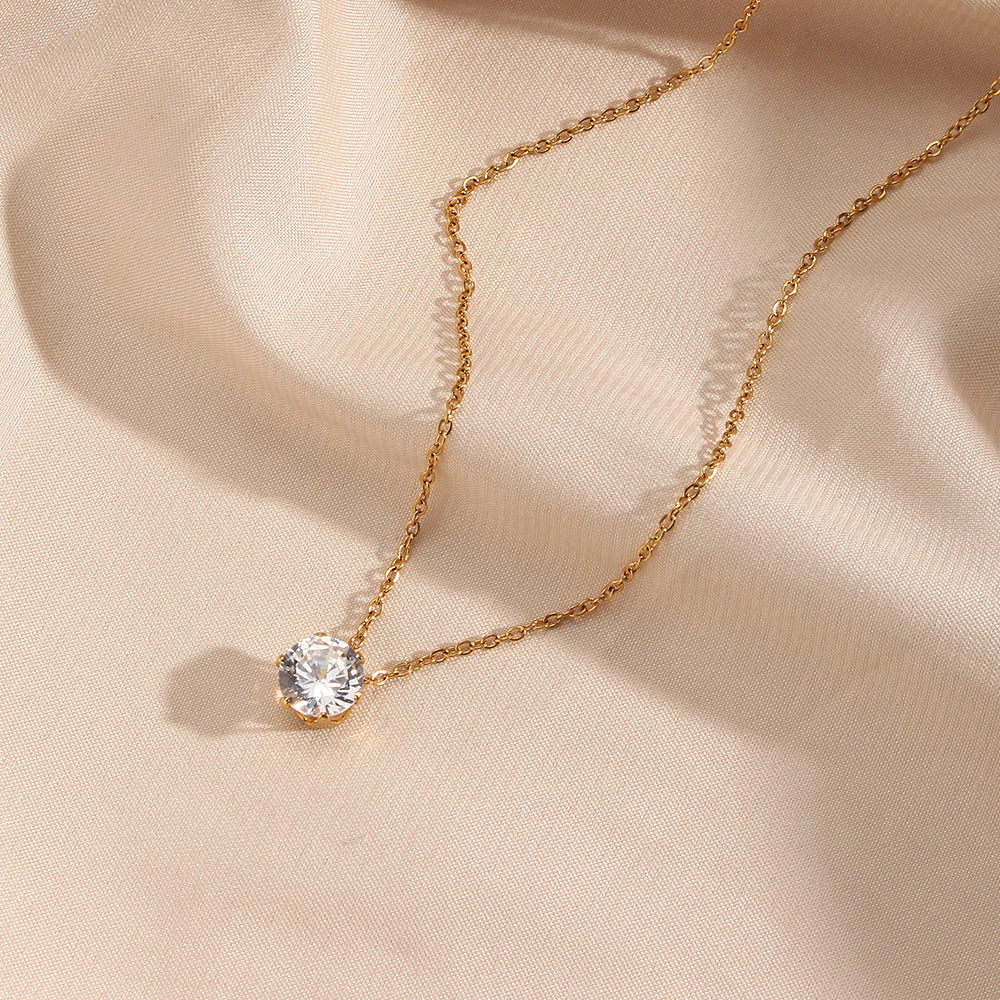 Kyla Necklace with Solitaire Pendant