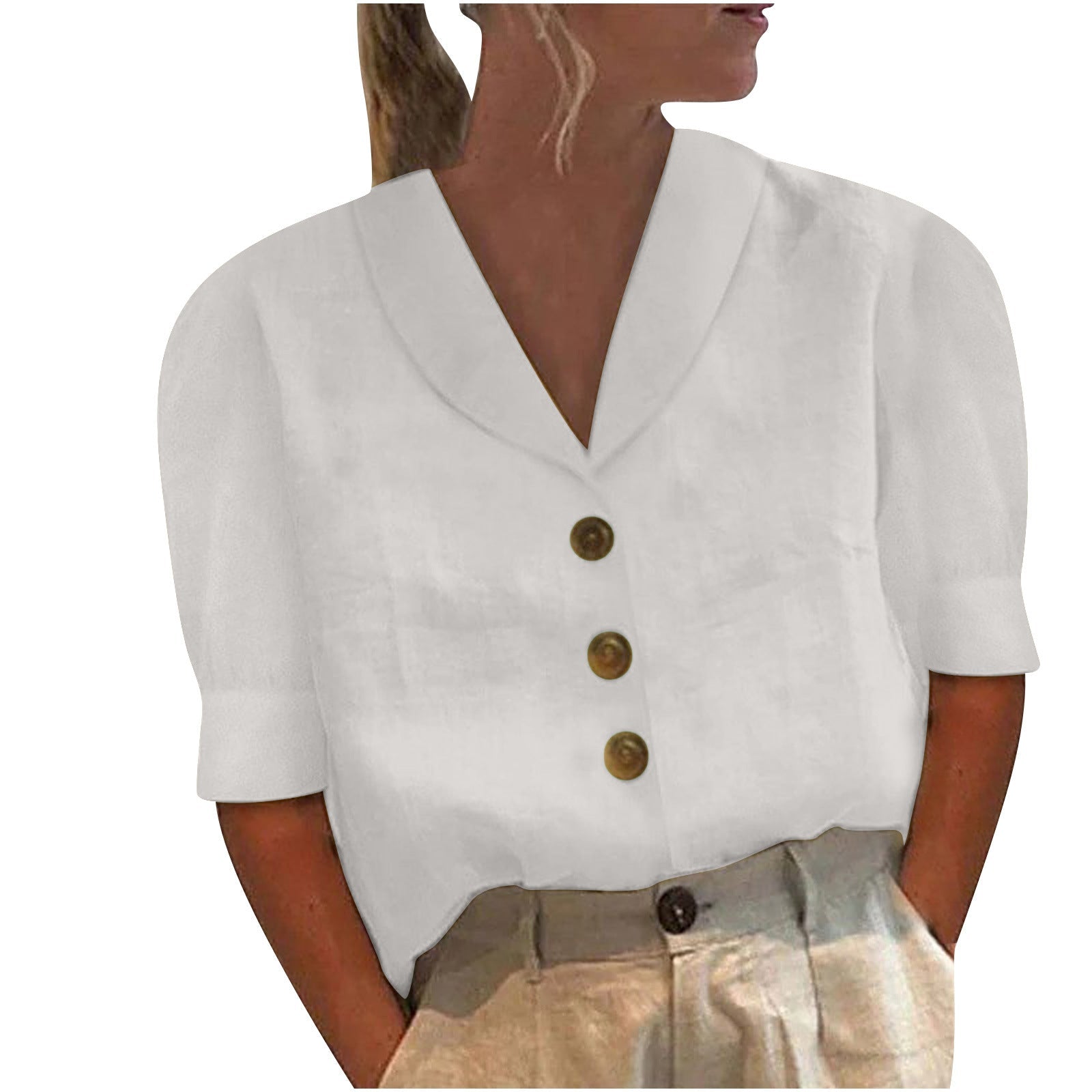 Gelsinja™ | Elegant Bluse med Krage & Knapper