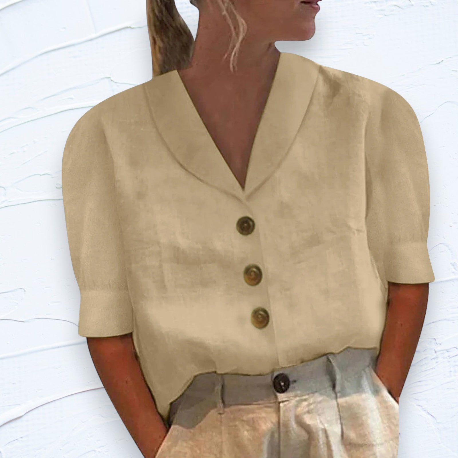 Gelsinja™ | Elegant Bluse med Krage & Knapper