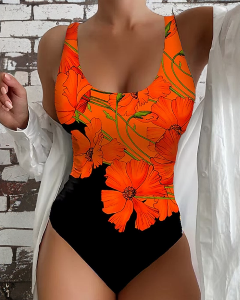 Lucy - Elegant badedrakt i ett stykke med blomstermønster