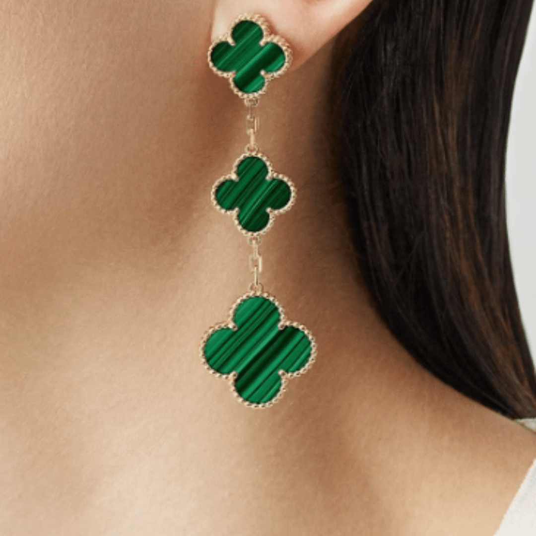 Coki Triple Green Earrings